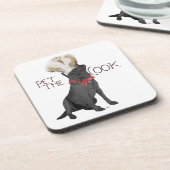Zwarte Labrador Retriever Chef Bier Onderzetter (Linkerzijde)