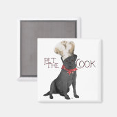 Zwarte Labrador Retriever Chef Magneet (Voorkant / Achterkant)