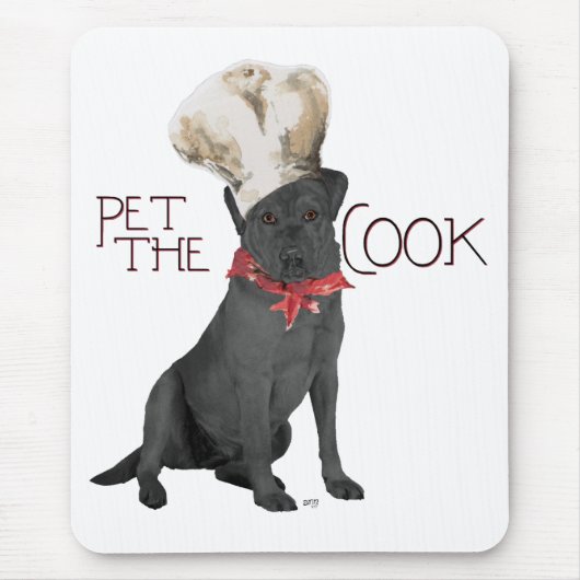Zwarte Labrador Retriever Chef Muismat (Voorkant)