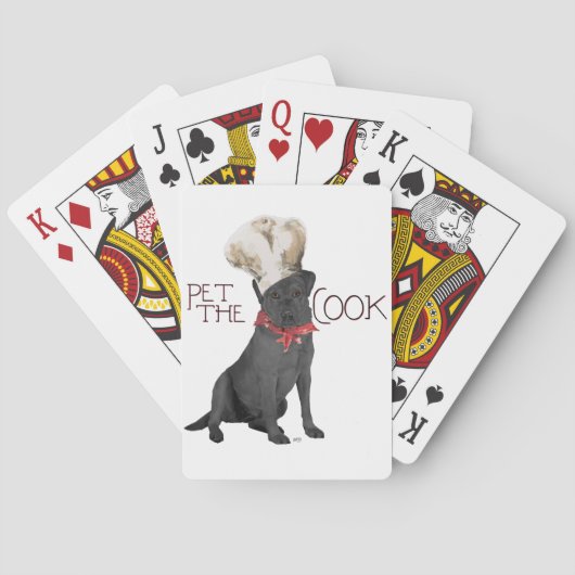 Zwarte Labrador Retriever Chef Pokerkaarten (Achterkant)
