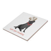Zwarte Labrador Retriever Chef Tegeltje (Zijkant)