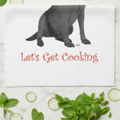 Zwarte Labrador Retriever Chef Theedoek (Gevouwen)