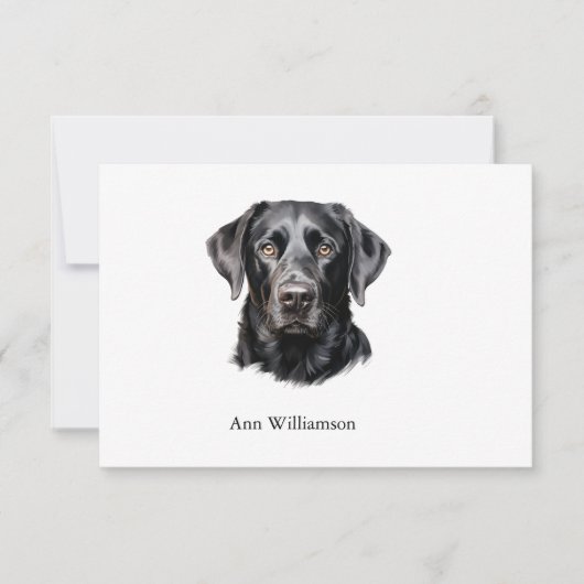 Zwarte Labrador Retriever Dankkaart Bedankkaart (Voorkant)