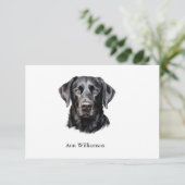 Zwarte Labrador Retriever Dankkaart Bedankkaart (Staand voorkant)