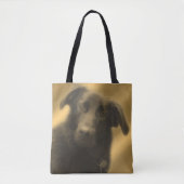 Zwarte Labrador Retriever Dog Art Tote Bag (Voorkant)