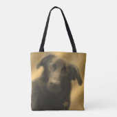 Zwarte Labrador Retriever Dog Art Tote Bag (Achterkant)