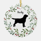 Zwarte Labrador Retriever - Eendenhond - Zwarte La Keramisch Ornament (Voorkant)