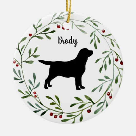 Zwarte Labrador Retriever - Eendenhond - Zwarte La Keramisch Ornament (Voorkant)