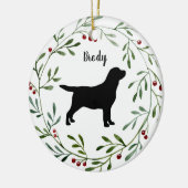 Zwarte Labrador Retriever - Eendenhond - Zwarte La Keramisch Ornament (Links)