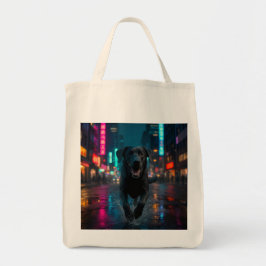 Zwarte Labrador Retriever Elegante kruidenier Canv Tote Bag