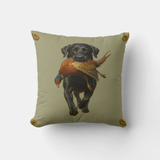 Zwarte Labrador Retriever & Fazant kussensloop Kussen