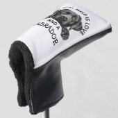 Zwarte Labrador Retriever Golfheadcover (3/4 voorkant)