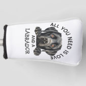 Zwarte Labrador Retriever Golfheadcover (Voorkant)