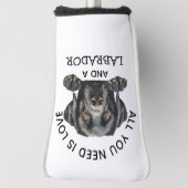 Zwarte Labrador Retriever Golfheadcover (Draai 90)
