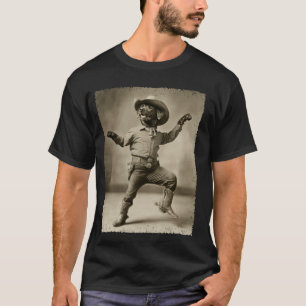 Zwarte Labrador Retriever Grappige Hond Cowboy T-shirt