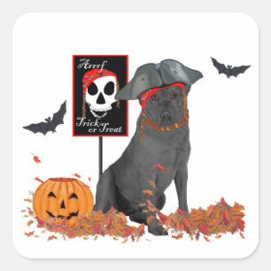 Zwarte Labrador Retriever Halloween Vierkante Sticker