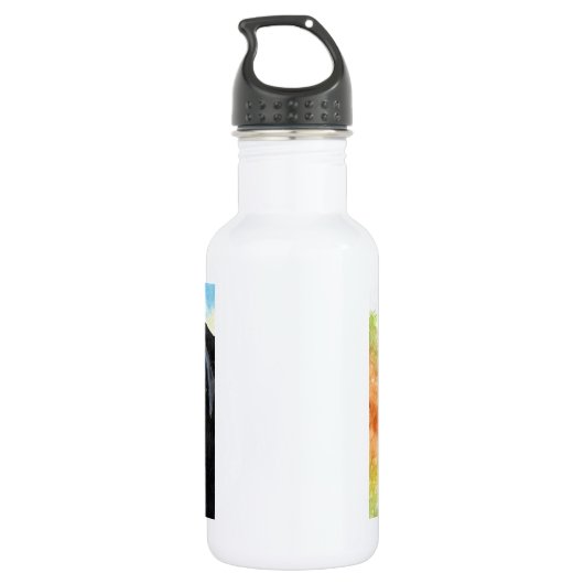 Zwarte Labrador Retriever Hond 115 Waterfles (Achterkant)