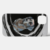 Zwarte Labrador Retriever Hond Abstracte Draaikolk Case-Mate iPhone Case (Achterkant (horizontaal))