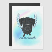 Zwarte Labrador Retriever Hond Engel Magneet (Voorkant / Achterkant)