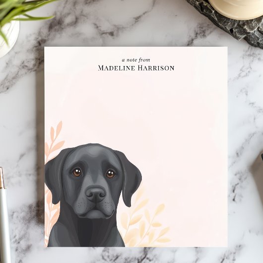 Zwarte Labrador Retriever Hond Gepersonaliseerde N Notitieblok