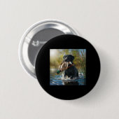 Zwarte Labrador Retriever Hond Jacht Eenden In Een Ronde Button 5,7 Cm (Voorkant /achterkant)