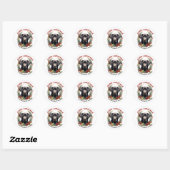 Zwarte Labrador Retriever Hond Kerstkrans Ronde Sticker (Vel)
