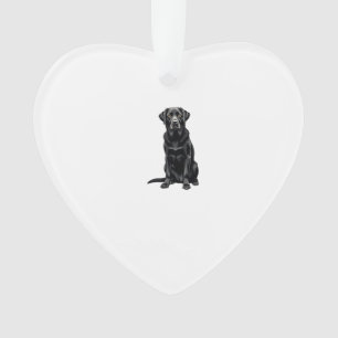 Zwarte Labrador Retriever Hond Portret Illustratie Ornament
