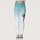 Zwarte labrador Retriever in een winterbos Leggings (Voorkant)