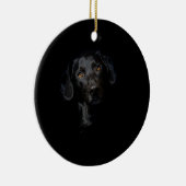 zwarte labrador Retriever Keramisch Ornament (Rechts)