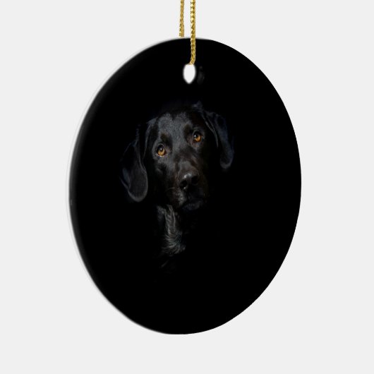  zwarte labrador Retriever Keramisch Ornament (Rechts)