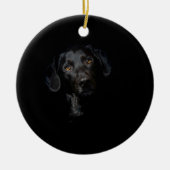  zwarte labrador Retriever Keramisch Ornament (Voorkant)