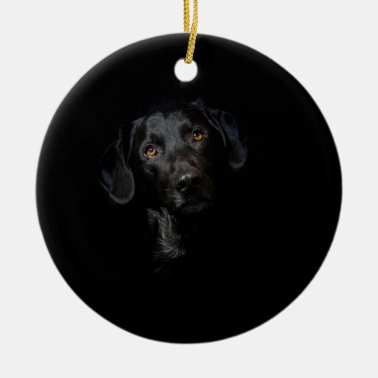 zwarte labrador Retriever Keramisch Ornament (Voorkant)
