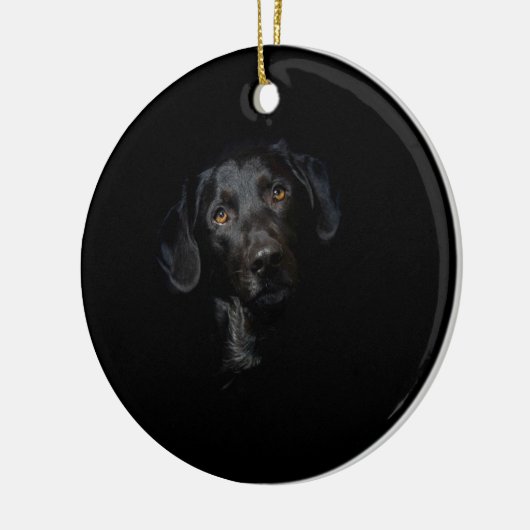  zwarte labrador Retriever Keramisch Ornament (Links)