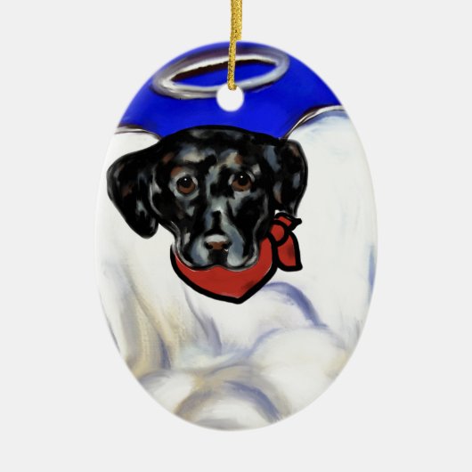 Zwarte Labrador Retriever Keramisch Ornament (Voorkant)