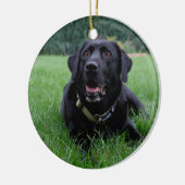  zwarte labrador Retriever Keramisch Ornament (Links)