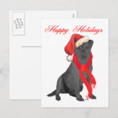 Zwarte Labrador Retriever Kerst Feestdagenkaart (Voorkant / Achterkant)