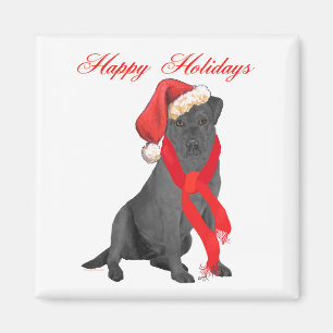 Zwarte Labrador Retriever Kerstgroeten Magneet