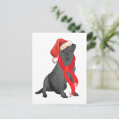Zwarte Labrador Retriever Kerstmis Feestdagenkaart (Staand voorkant)