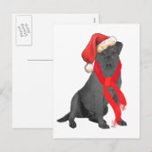 Zwarte Labrador Retriever Kerstmis Feestdagenkaart (Voorkant / Achterkant)