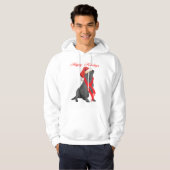Zwarte Labrador Retriever Kerstmis Hoodie (Voorkant volledig)