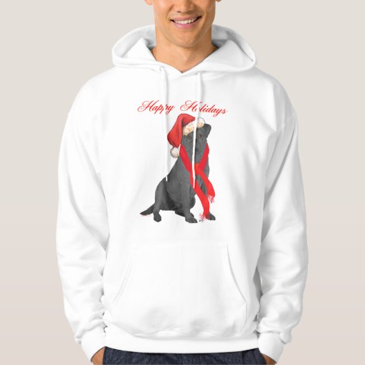 Zwarte Labrador Retriever Kerstmis Hoodie (Voorkant)