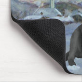 Zwarte Labrador Retriever Kerstmis Muismat (Hoek)