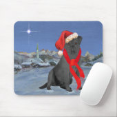 Zwarte Labrador Retriever Kerstmis Muismat (Met muis)