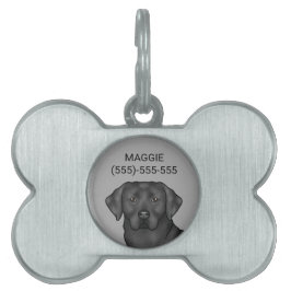 Zwarte Labrador Retriever Kunst Cute Lab Hond Hoof Huisdieren Naamplaatje
