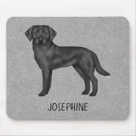 Zwarte Labrador Retriever Lab Hond Aangepaste Naam Muismat