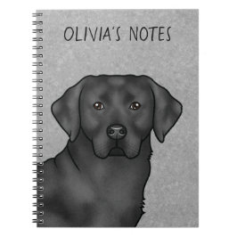Zwarte Labrador Retriever Lab Hond Aangepaste Naam Notitieboek