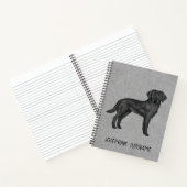 Zwarte Labrador Retriever Lab Hond Aangepaste Naam Notitieboek (Binnen)