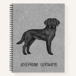 Zwarte Labrador Retriever Lab Hond Aangepaste Naam Notitieboek