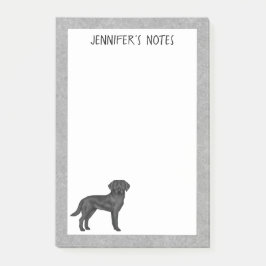 Zwarte Labrador Retriever Lab Hond Aangepaste Naam Post-it® Notes