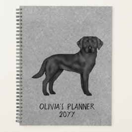 Zwarte Labrador Retriever Lab Hond Aangepaste Teks Planner